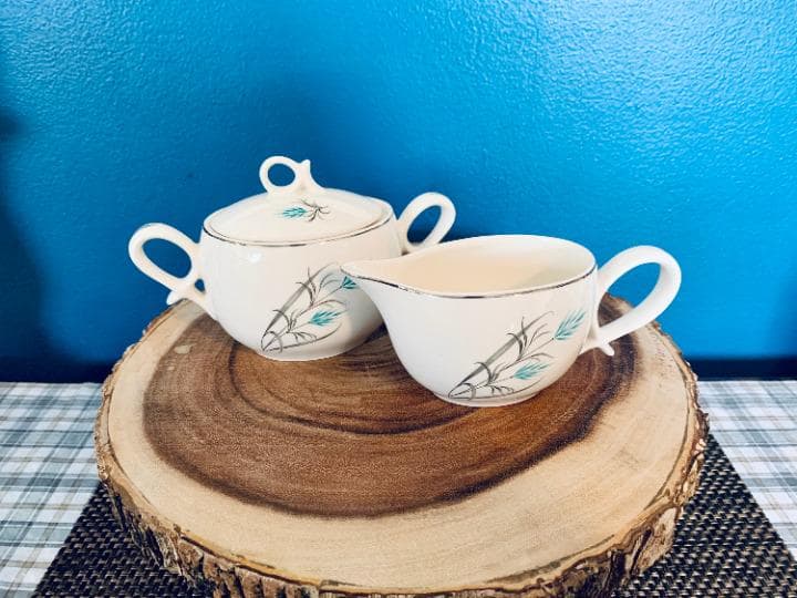 Vintage Canonsburg Teal/Grey Creamer Set - Thumbnail 8