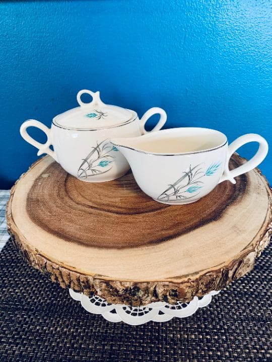 Vintage Canonsburg Teal/Grey Creamer Set - Thumbnail 4