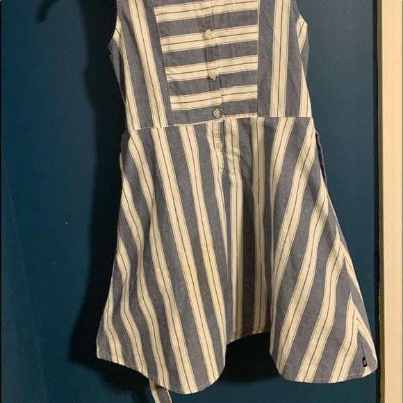 Nautica Girls Striped Blue/White Dress - Thumbnail 5