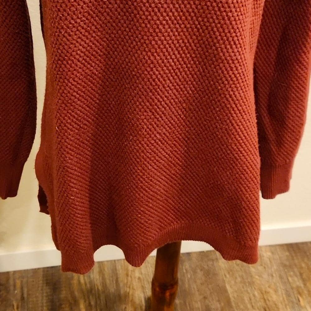 ATHLETA Merino Wool Honeycomb Crewneck Sweater~ Rust Burgundy Deep Maroon - Thumbnail 7