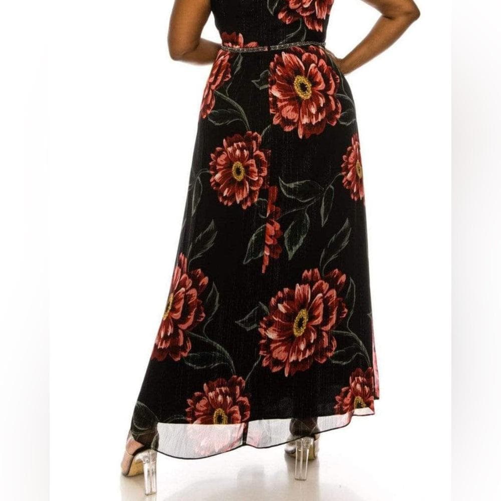 IGNITE Evenings Floral Bateau Evening Dress~ Plus-Size 20W~ NWT from Dillard’s - Thumbnail 3
