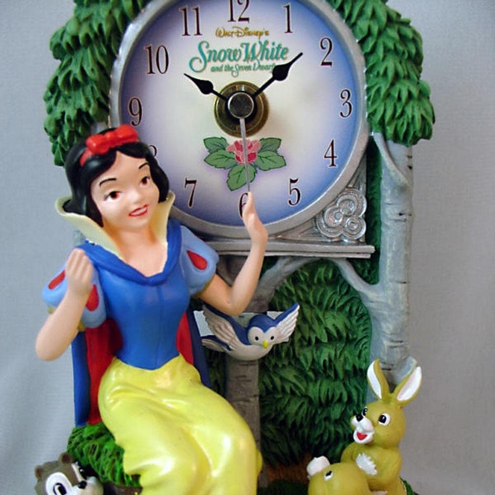 Disney Snow White "Sculpted Anniversary Clock" Forest Friends Vintage 1990’s - Thumbnail 3
