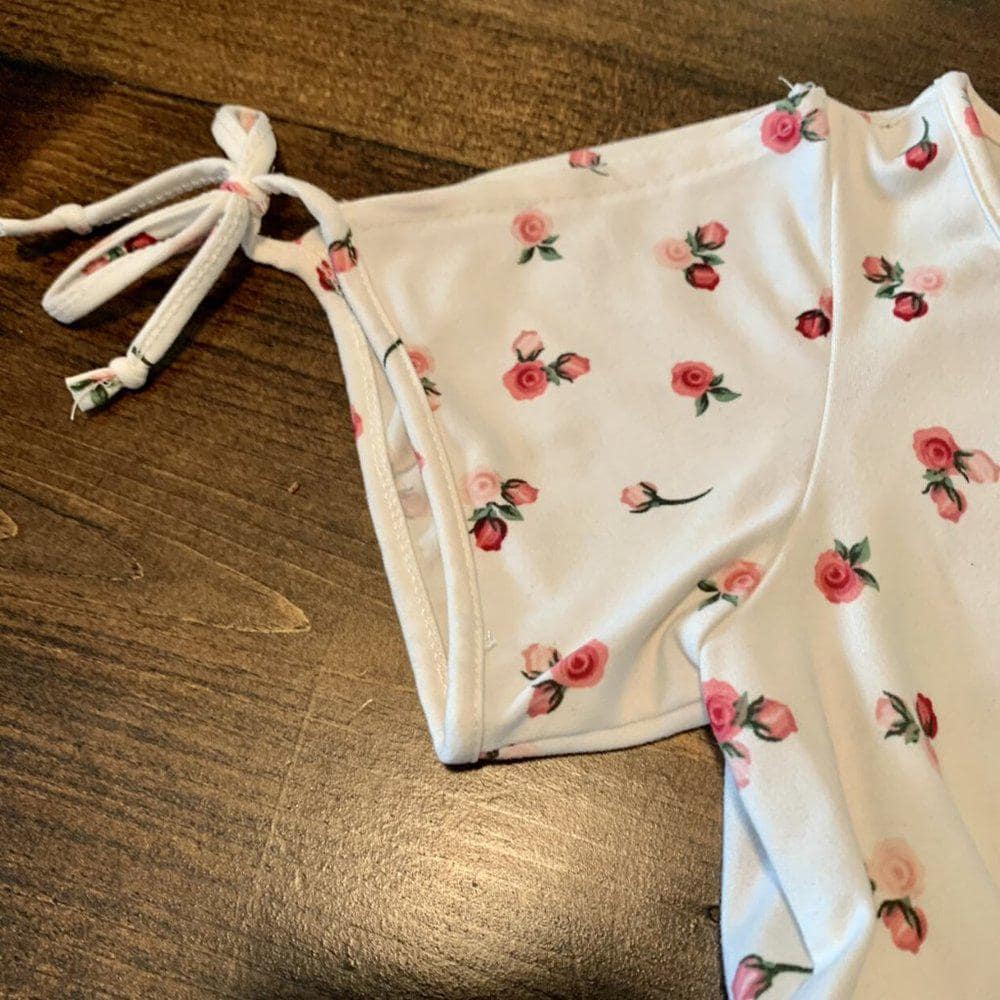 Boutique Romper-Pink/Deep Pink Roses Size 5 - Thumbnail 2