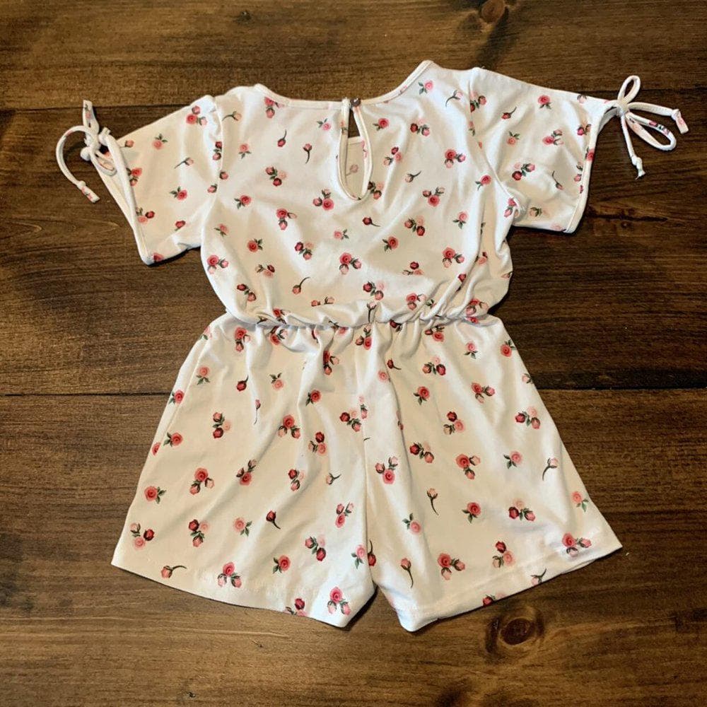 Boutique Romper-Pink/Deep Pink Roses Size 5 - Thumbnail 5