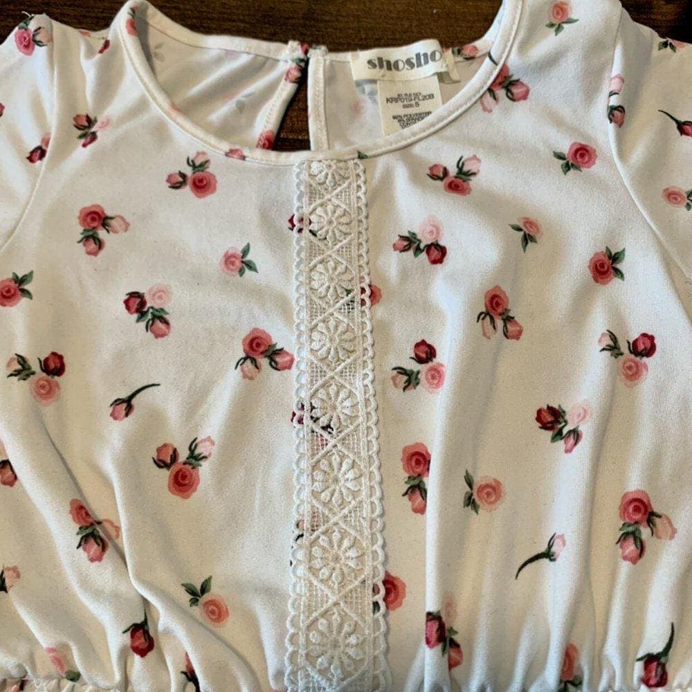 Boutique Romper-Pink/Deep Pink Roses Size 5 - Thumbnail 6