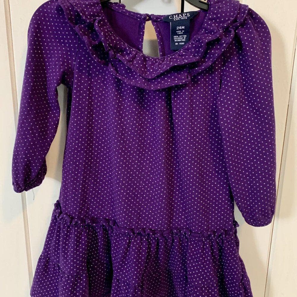 Ralph Lauren Purple Ruffle Dress- 24 Months - Thumbnail 2