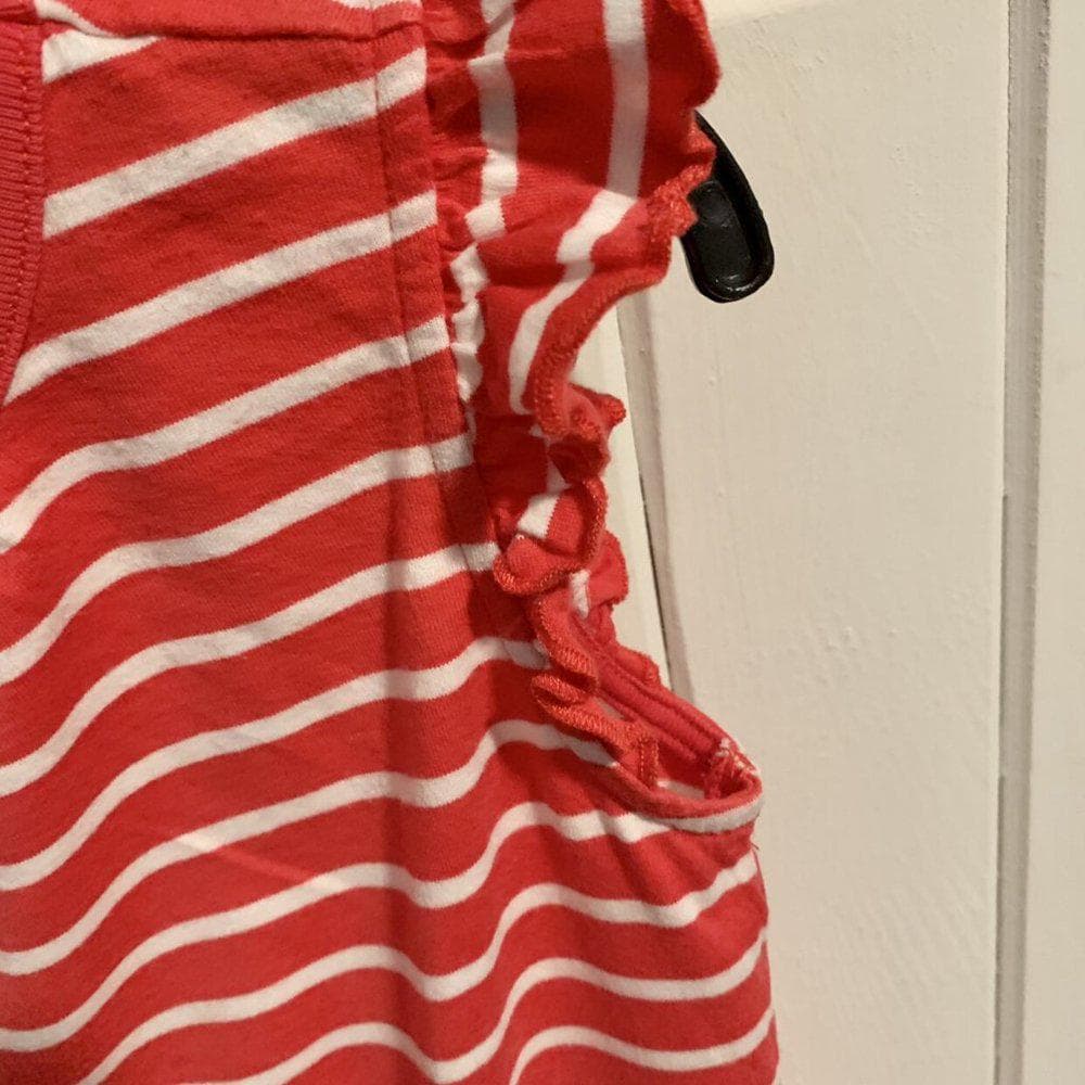 Hanna Andersson Red White Stripe Flutter Sleeve - Thumbnail 5