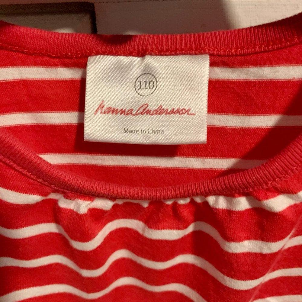 Hanna Andersson Red White Stripe Flutter Sleeve - Thumbnail 6