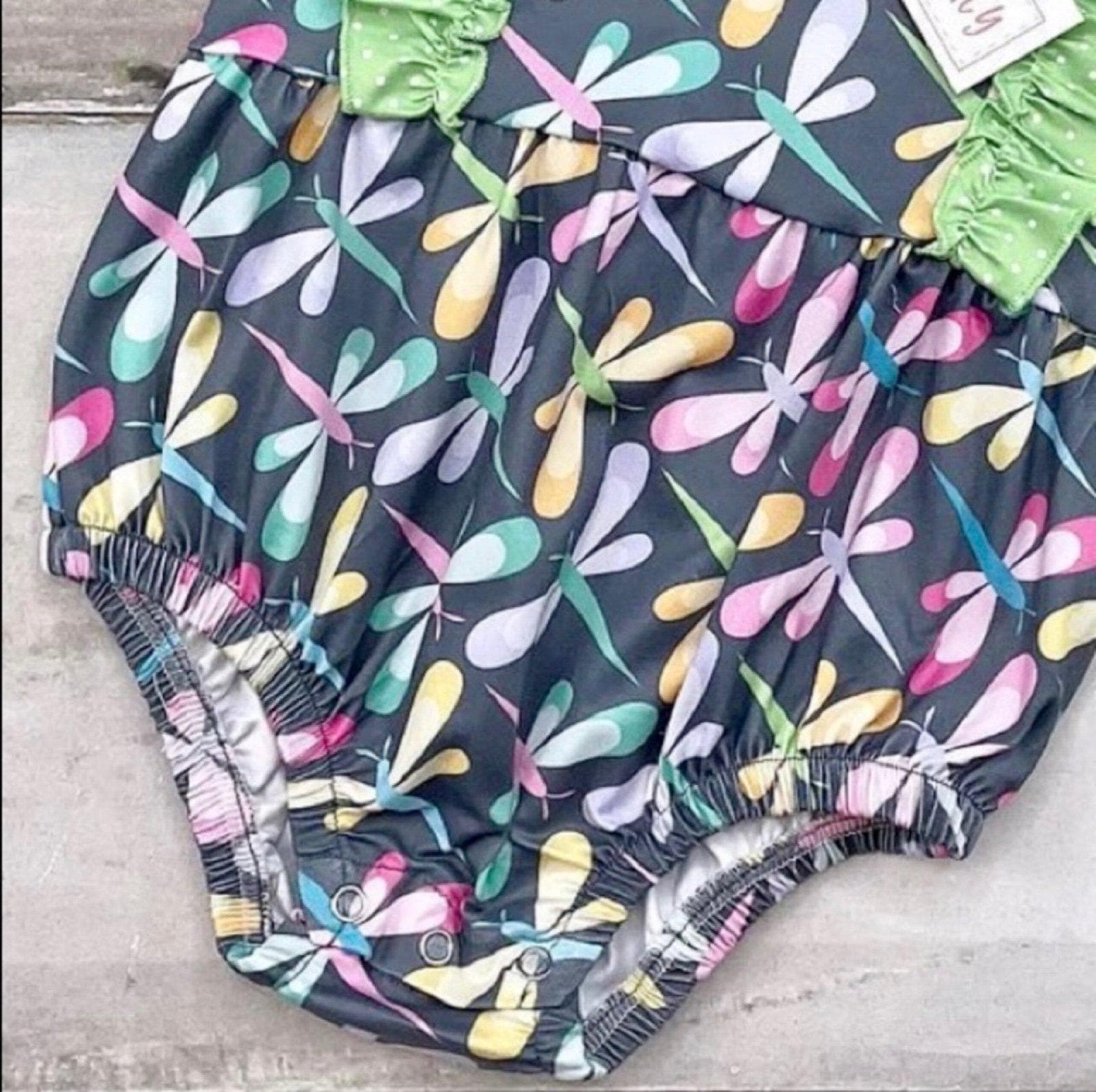 Dragonfly Vibes” Baby Girl's Boutique Bubble Romper Size 0-3M Newborn ~ NWT - Thumbnail 3