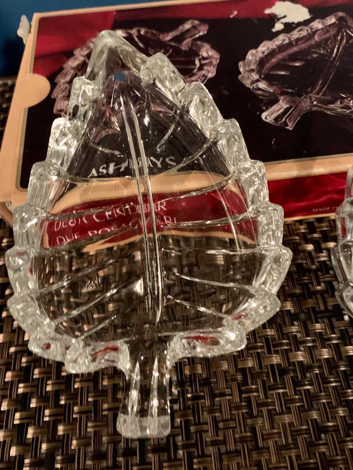 Ashtray Set Mid-century Vintage Italy- Crystal Pair from 1950’s - Thumbnail 10
