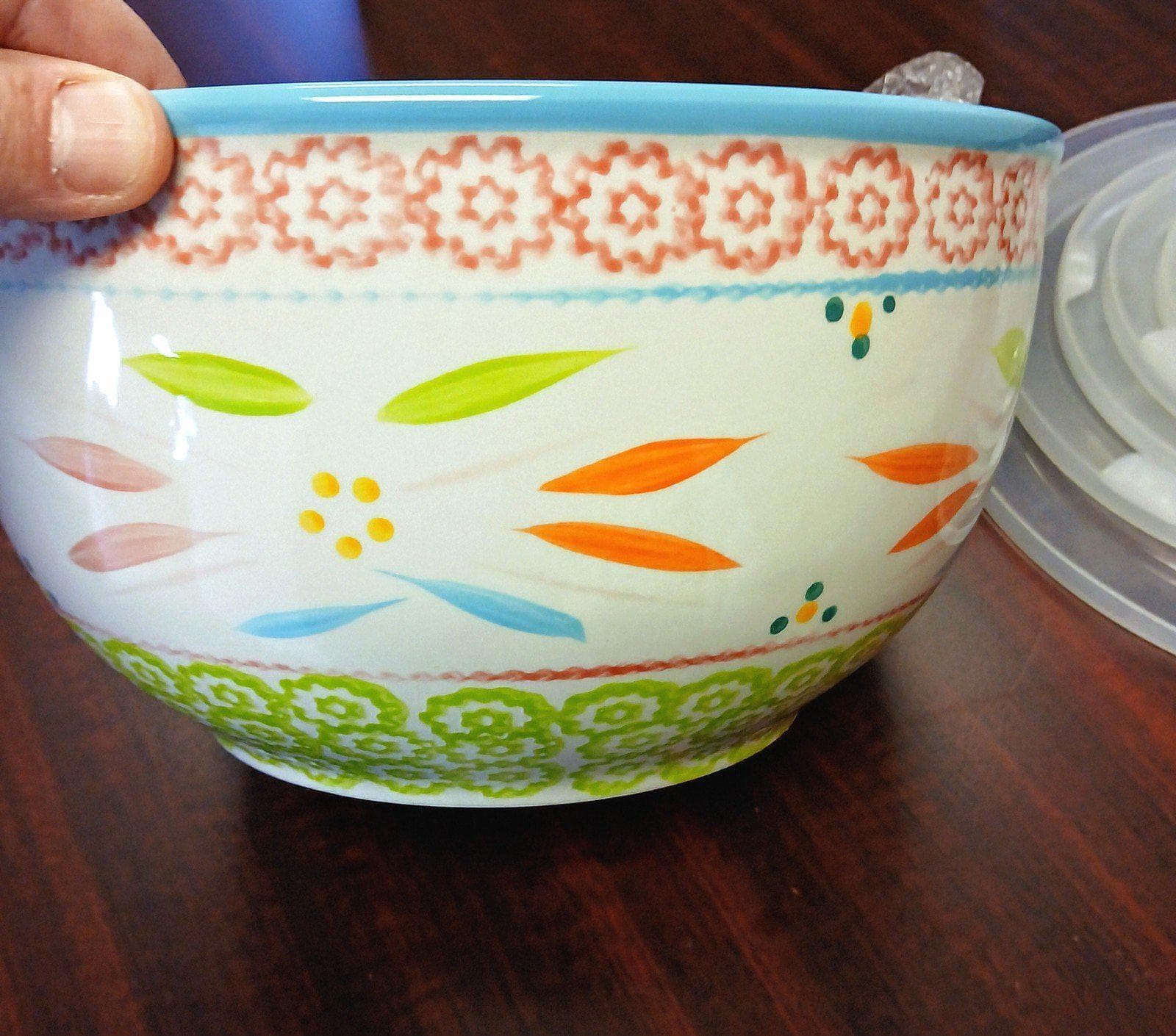 Vintage Temp-tations "Old World Springfetti" Floral Mixing Bowls- Set of 2 Bowls - Thumbnail 9