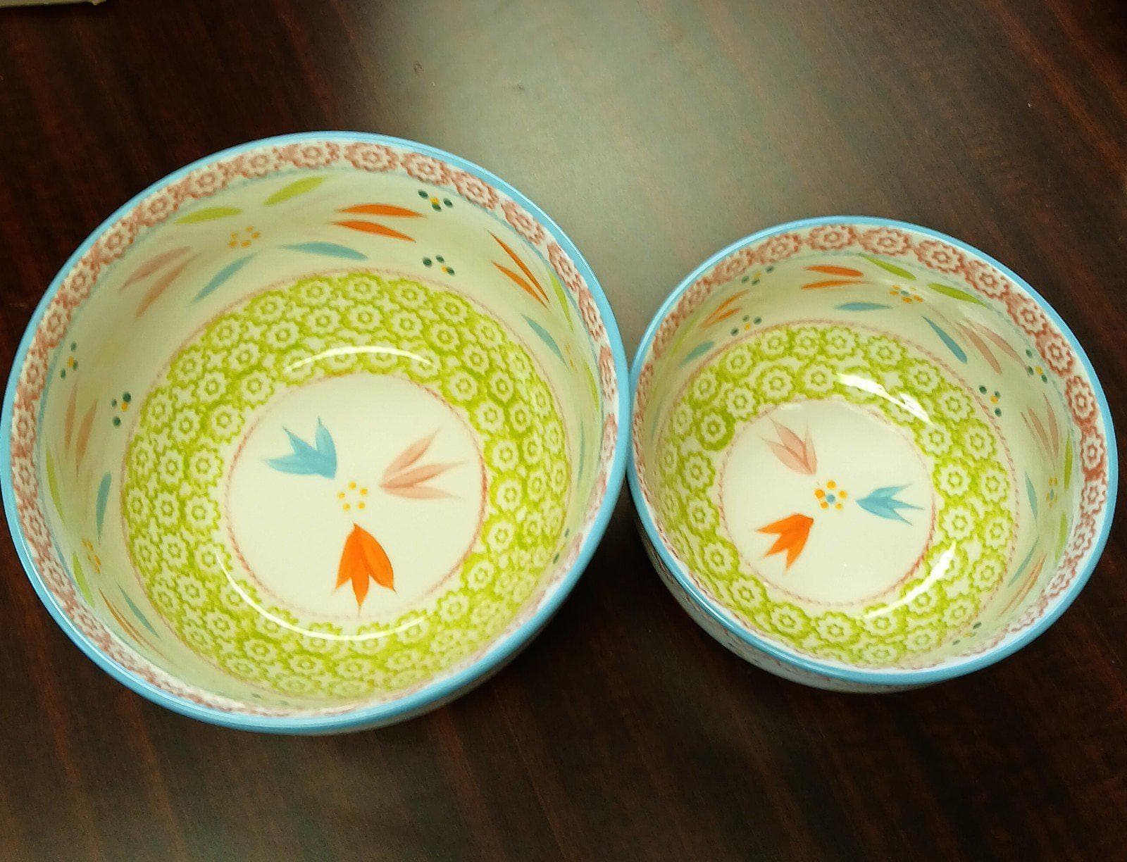 Vintage Temp-tations "Old World Springfetti" Floral Mixing Bowls- Set of 2 Bowls - Thumbnail 10