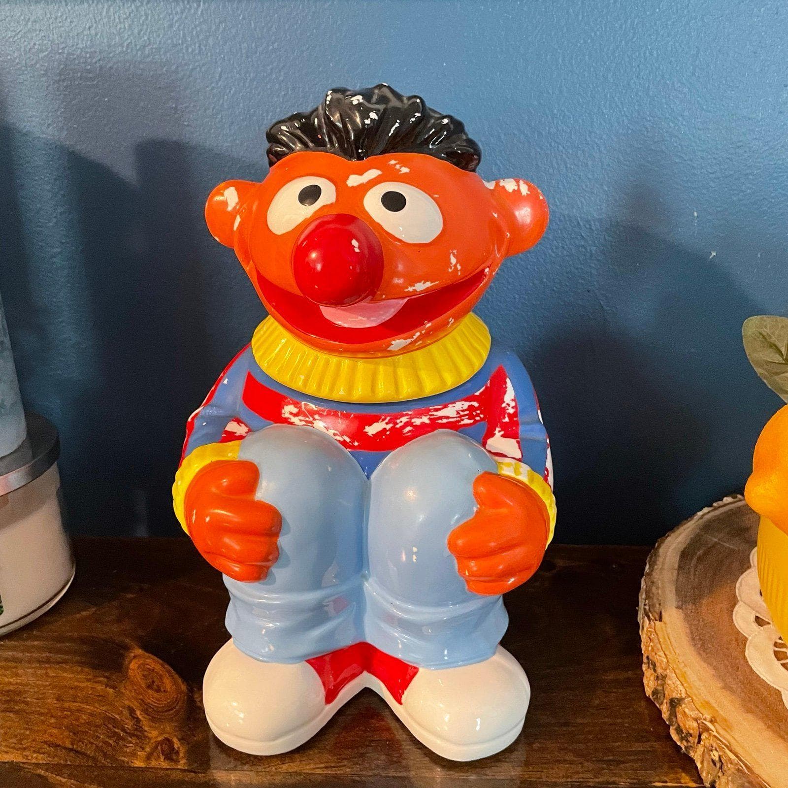 1986 Ernie Cookie Jar Vintage Sesame Street- Muppets~ Sweet Treat~ Jim Henson - Thumbnail 2