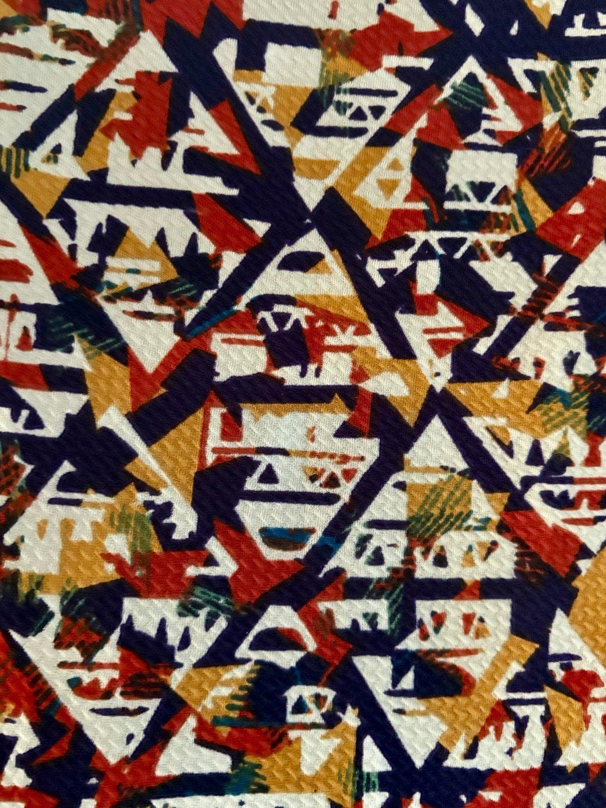 LuLaRoe Nicole Dress Rust Mustard Aztec Print Medium (10-12) - Thumbnail 6