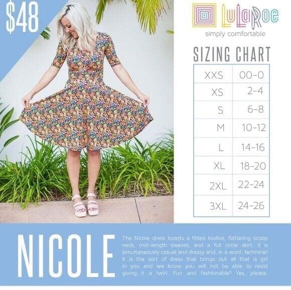 LuLaRoe Nicole Dress Rust Mustard Aztec Print Medium (10-12) - Thumbnail 8