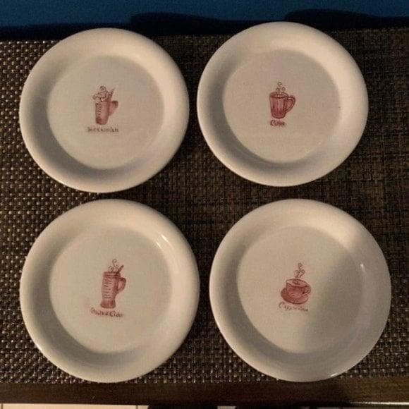 Vintage Pier One Imports Coffee House Themed plates- Dessert/Snack - Thumbnail 3