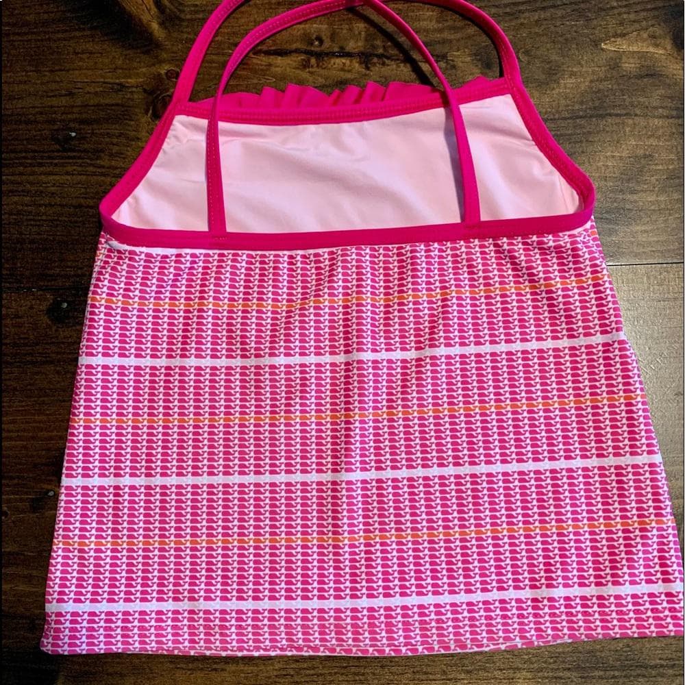 Vineyard Vines Whale Print Tankini-Hot Pink/Orange - Thumbnail 4
