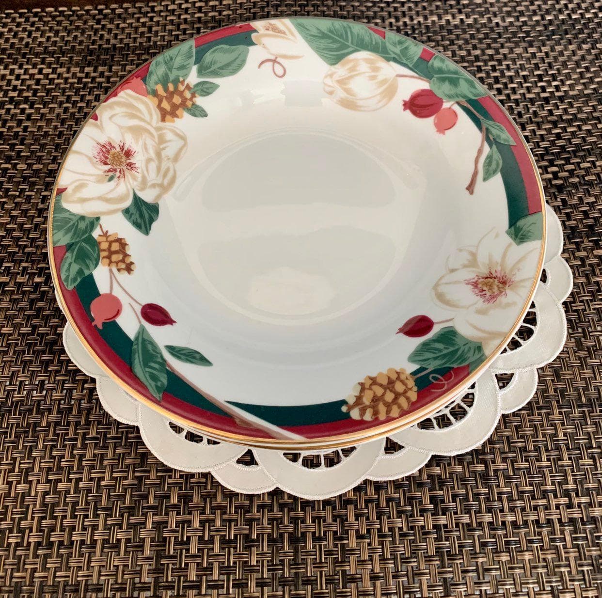 Vntg Tienshan China 'Magnolia' Soup Bowl - Thumbnail 9