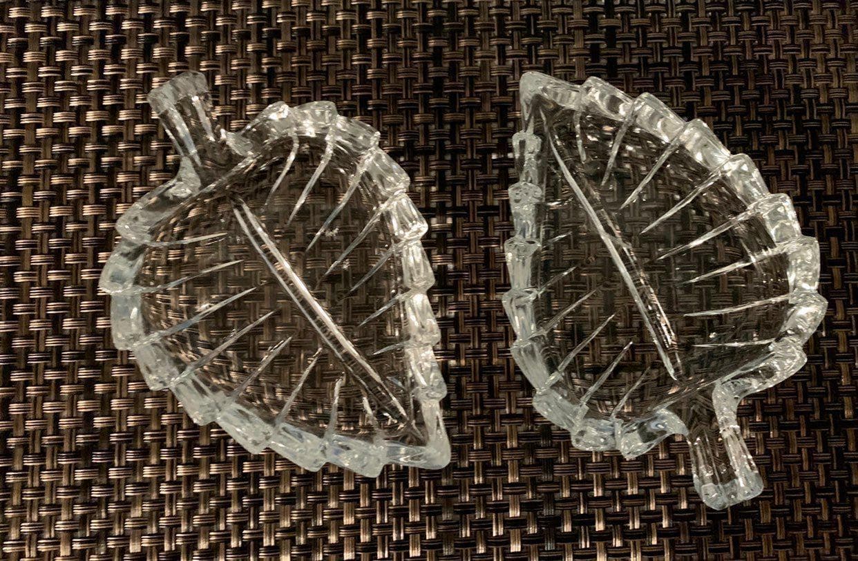 Ashtray Set Mid-century Vintage Italy- Crystal Pair from 1950’s - Thumbnail 5