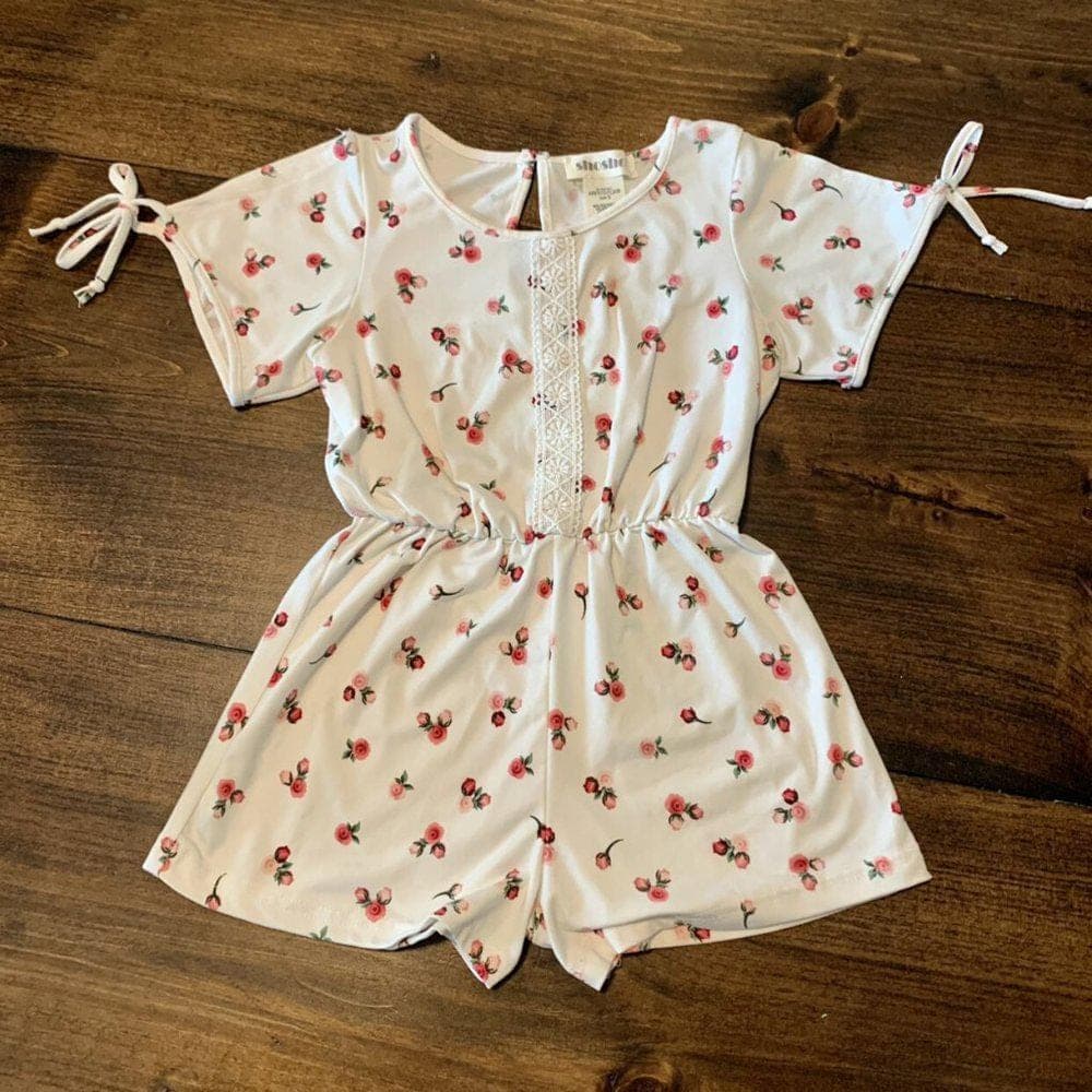 Boutique Romper-Pink/Deep Pink Roses Size 5 - Thumbnail 8
