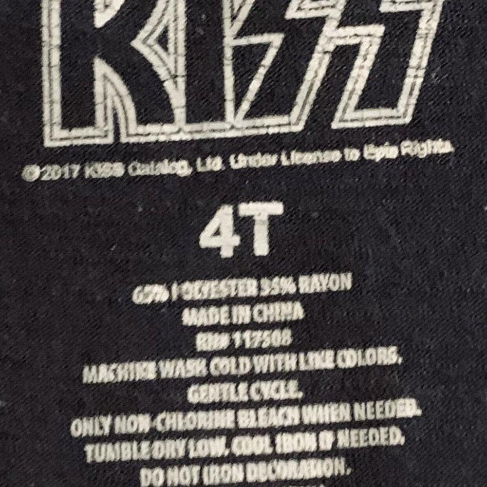 KISS Rock Band Tee- Girls Size 4 Black/Red - Thumbnail 3