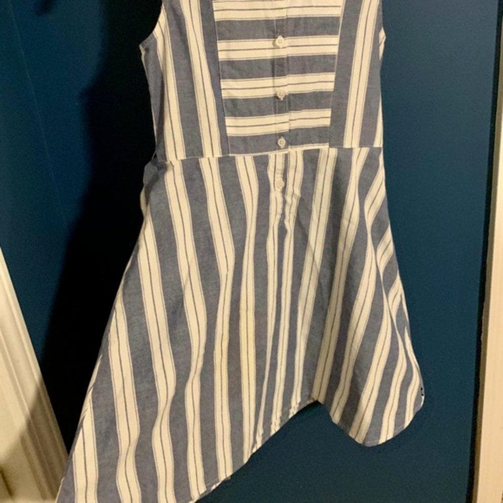 Nautica Kids Striped Blue/White Dress - Thumbnail 6