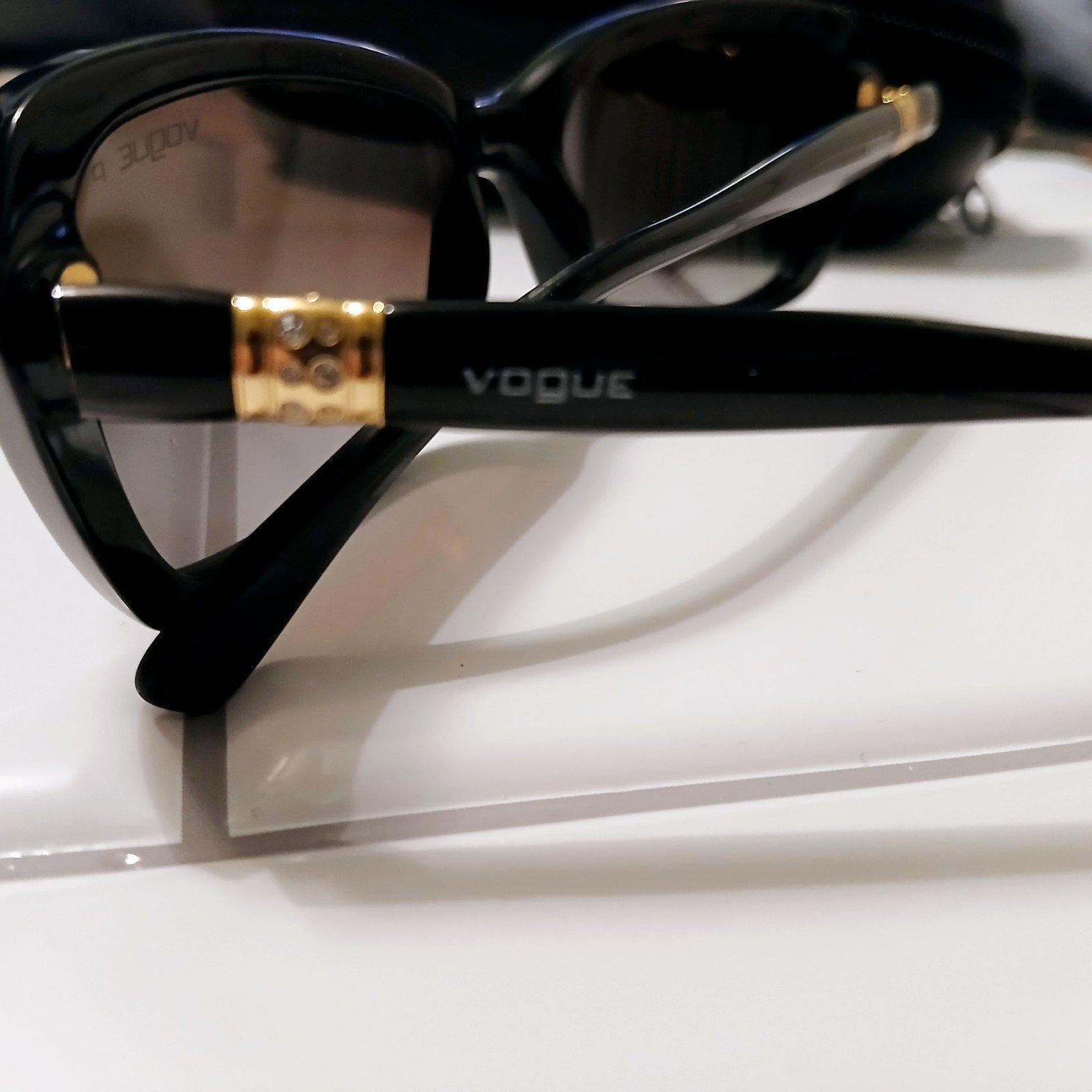 Vogue Eyewear Designer Sunglasses VO2964SB Black w/ Gold Accents - Thumbnail 7