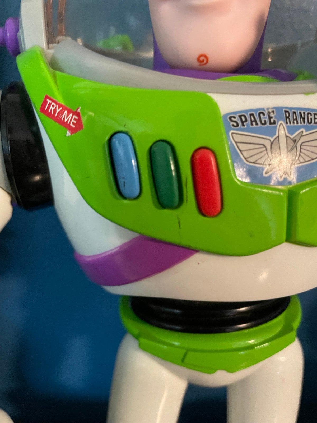 Vintage Disney Pixar Buzz Lightyear Interactive Toy~ Scowl Face & “Andy” on Foot - Thumbnail 7