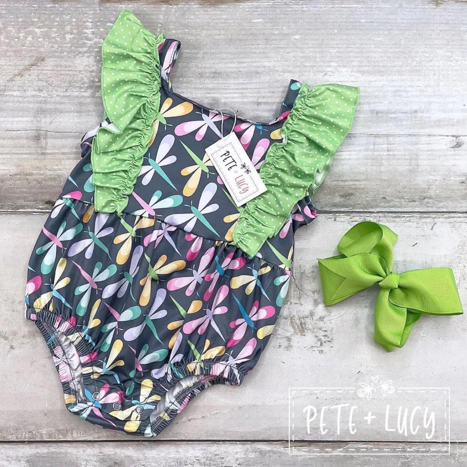 Dragonfly Vibes” Baby Girl's Boutique Bubble Romper Size 0-3M Newborn ~ NWT - Thumbnail 2
