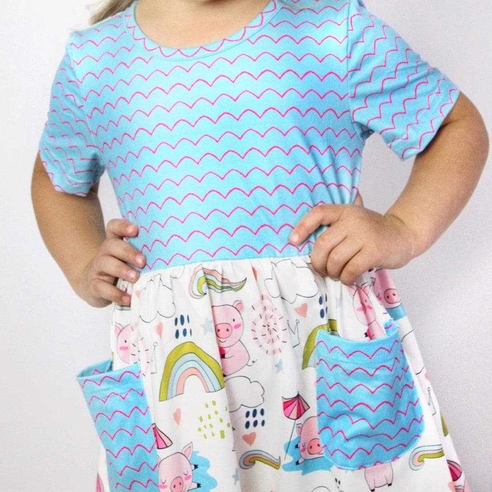 Piggy Party” NWT Boutique Dress by Pete + Lucy Girls 7/8 - Thumbnail 5