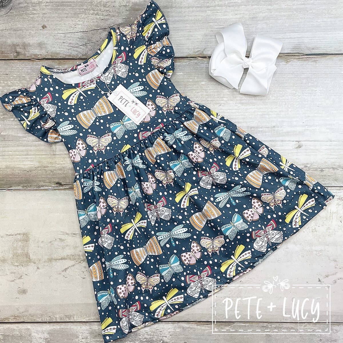 New! Boutique Ruffle Dress~ ‘Butterfly Beauty' 3T