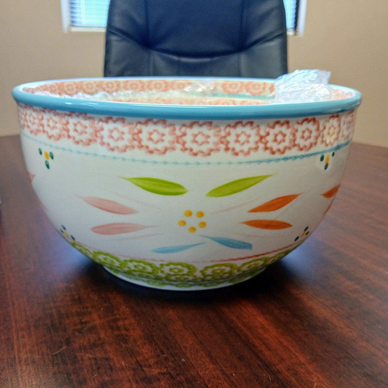 Vintage Temp-tations "Old World Springfetti" Floral Mixing Bowls- Set of 2 Bowls - Thumbnail 4
