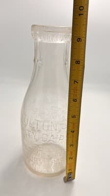 Tilton's City Dairy 805 Second Ave Asbury Park N.J. Quart Milk Bottle - Thumbnail 6