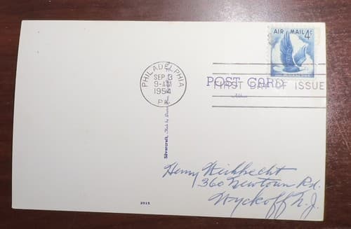 1954 Station Plaza Main Street WYCKOFF New Jersey 4c stamp Silvercraft Dexter Pr - Thumbnail 2
