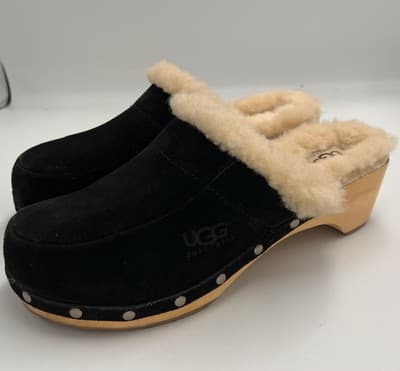 UGG Kalie Sheepskin Suede Leather Clogs Mules Shoes S/W 5426 US Size 7 - Thumbnail 2