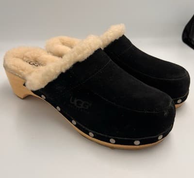 UGG Kalie Sheepskin Suede Leather Clogs Mules Shoes S/W 5426 US Size 7