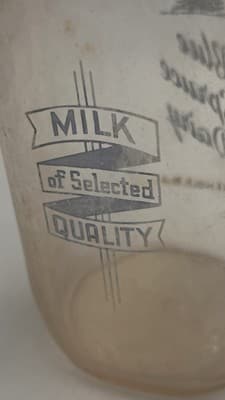 Blue Spruce Dairy Freehold NJ New Jersey one quart milk bottle ( rare) - Thumbnail 7