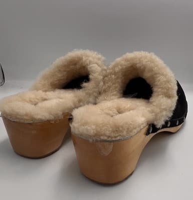 UGG Kalie Sheepskin Suede Leather Clogs Mules Shoes S/W 5426 US Size 7 - Thumbnail 6