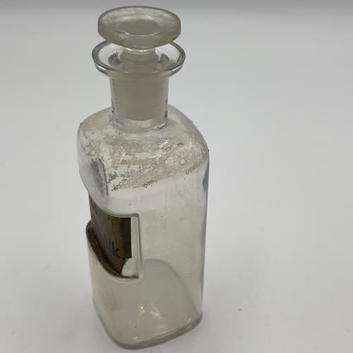 Antique 6" Apothecary Lic Aromat Alk Glass Medicine Bottle w/stopper 1880s - Thumbnail 3