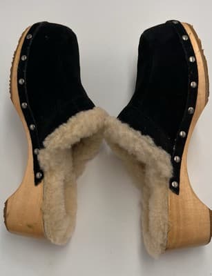 UGG Kalie Sheepskin Suede Leather Clogs Mules Shoes S/W 5426 US Size 7 - Thumbnail 10