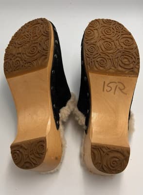 UGG Kalie Sheepskin Suede Leather Clogs Mules Shoes S/W 5426 US Size 7 - Thumbnail 9