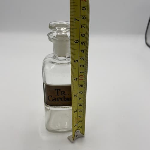 Antique Apothecary Tr. Cardam Glass Medicine Bottle w/stopper 1880s - Thumbnail 5
