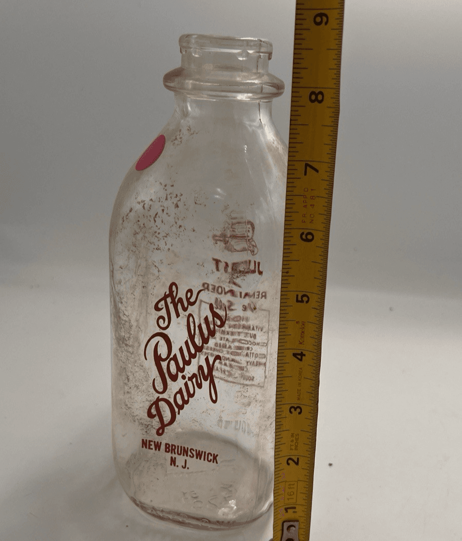 Paulus Dairy - One Quart Milk Bottle New Brunswick New Jersey - Thumbnail 8