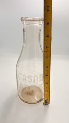 Vintage Van Schoick’s Pleasant Farm Dairy 1 Quart Milk Bottle Point Pleasant NJ - Thumbnail 7