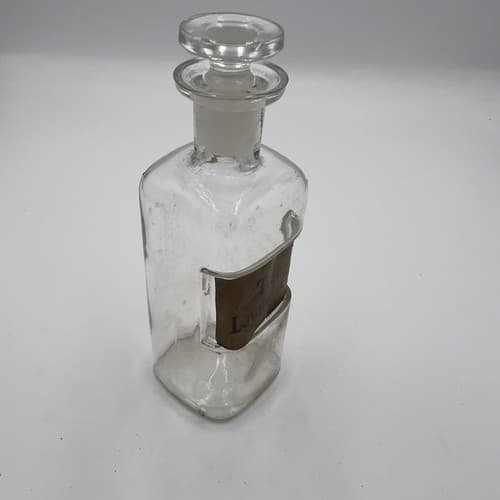 Antique 6" Apothecary Tv Lavand Glass Medicine Bottle w/stopper 1880s - Thumbnail 3