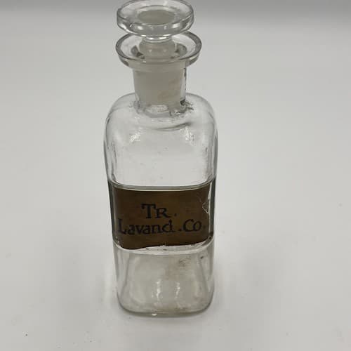 Antique 6" Apothecary Tv Lavand Glass Medicine Bottle w/stopper 1880s