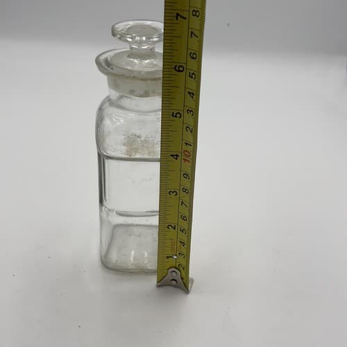 Antique 6" Apothecary 1.25" Opening Glass Medicine Bottle w/stopper 1880s - Thumbnail 4