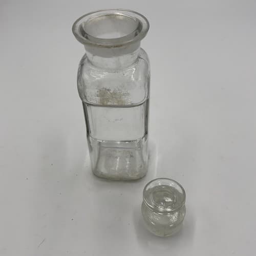 Antique 6" Apothecary 1.25" Opening Glass Medicine Bottle w/stopper 1880s - Thumbnail 2