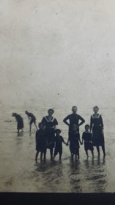 c1910 Origina Atlantic City Life Boat Beach Photo Bathing Suits 6.5 x4.5 - Thumbnail 4