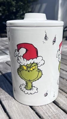 Dr. Seuss How the GRINCH Stole Christmas Ceramic Canister Cookie Jar Many Faces - Thumbnail 2